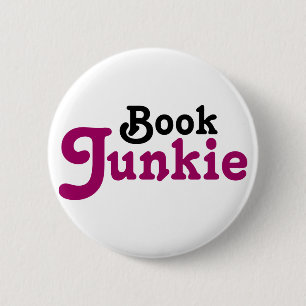 Lustiges Buch-Junkie-Lesegeschenk Button