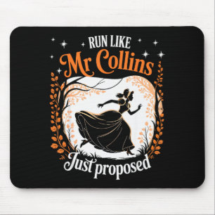 Lustiges Buch Meme Lauf wie Mr Collins gerade vorg Mousepad