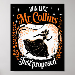 Lustiges Buch Meme Lauf wie Mr Collins gerade vorg Poster