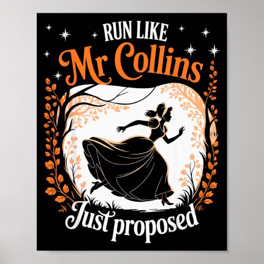 Lustiges Buch Meme Lauf wie Mr Collins gerade vorg Poster (Vorne)