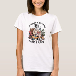 Lustiges Buch Pflanzenliebhaber T-Shirt