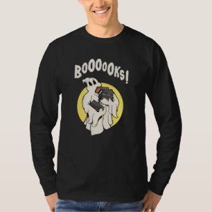 Lustiges Bücherwurm-Geist-Halloween-Kostüm Boooche T-Shirt
