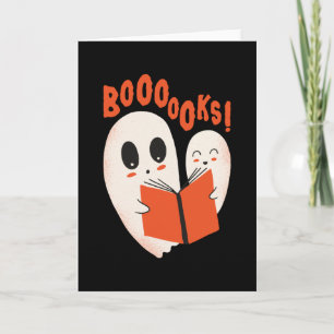 Lustiges Bücherwurm-Geist Halloween-Kostüm Boooook Karte