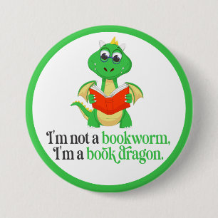 Lustiges Buchlesen - Bücherwurm Button