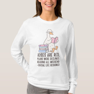 Lustiges Buchliebhaber-Gans "Lesen am ganzen Woche T-Shirt