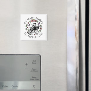 Lustiges Buchliebhaber-Spruch Lesen Skelett Floral Magnet