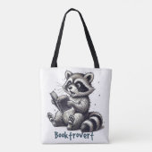 Lustiges Buchtrovert-Waschbär Tasche (Rückseite)