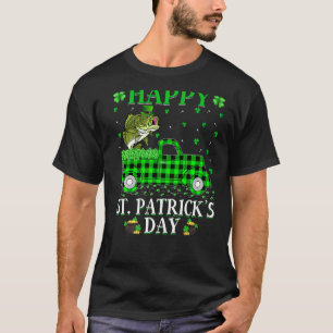 Lustiges Büffel-Karo Grün LKW Bass Fisch St. Patri T-Shirt