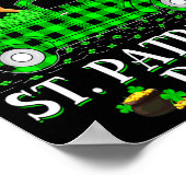 Lustiges Büffel-Karo Grün LKW Cougar St. Patrick Poster (Ecke)