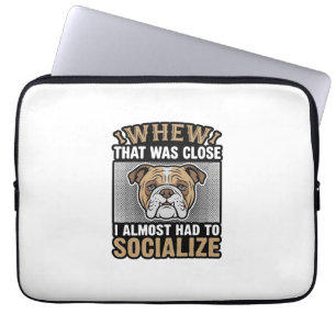 Lustiges Bulldogge-Sozialisieren Vintage-Vector-Sh Laptopschutzhülle