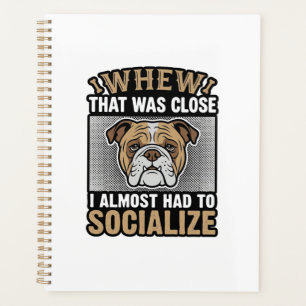 Lustiges Bulldogge-Sozialisieren Vintage-Vector-Sh Planer