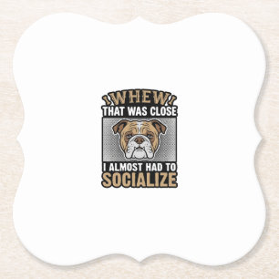 Lustiges Bulldogge Sozialisieren Vintage Vektor Sh Untersetzer