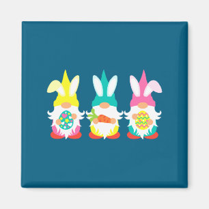 Lustiges Bunny-Gnom-Trio-Osterhasen Magnet