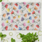 Lustiges bunter Blumen-Design auf Baumwolle Geschirrtuch (Gefaltet)