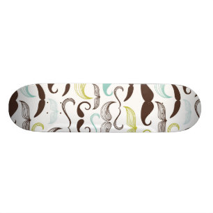 Lustiges buntes Muster für Schnurrbart-Liebhaber Skateboard