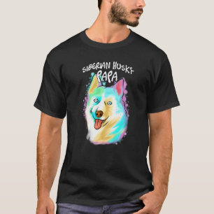 Lustiges buntes Pop-Porträt Husky-Hund Vater Papa  T-Shirt