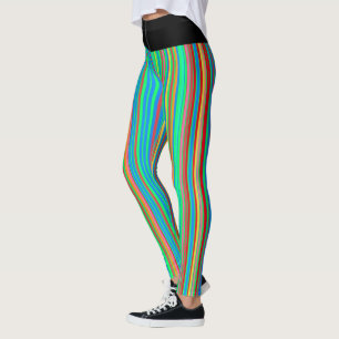 Lustiges buntes Streifenmuster Leggings