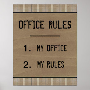 Lustiges Büro-Regel-Poster Poster