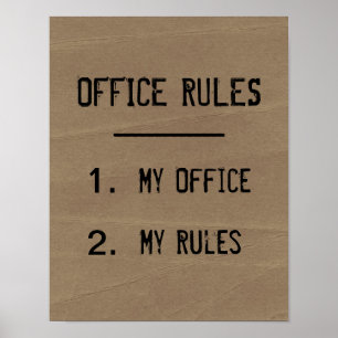 Lustiges Büro-Regel-Poster Poster