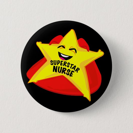 lustiges Button der Superstarkrankenschwester (Vorderseite)
