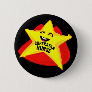 lustiges Button der Superstarkrankenschwester