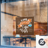 lustiges Café Wort Kunst Fensterheber Fensteraufkleber (Café-Fenster)