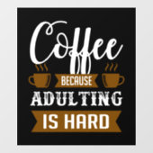 lustiges Café Wort Kunst Fensterheber Fensteraufkleber (Blatt)