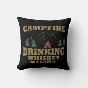 Lustiges Camping-Camper-Whiskey-Zitat Kissen
