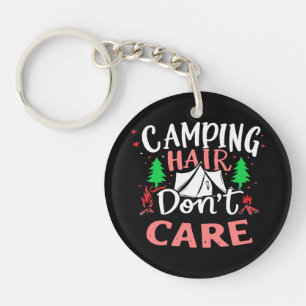 Lustiges Camping-Haar ist mir egal Schlüsselanhänger