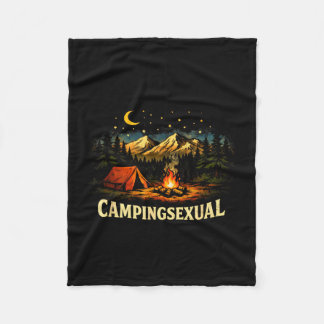 Lustiges Camping Lagerfeuer Berge Outdoor Fleecedecke