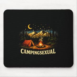 Lustiges Camping Lagerfeuer Berge Outdoor Mousepad