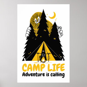 Lustiges Camping-Monster – Camp-Abenteuer Poster