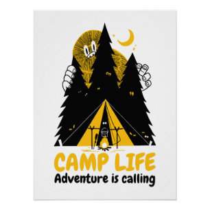 Lustiges Camping-Monster – Camp-Abenteuer Poster