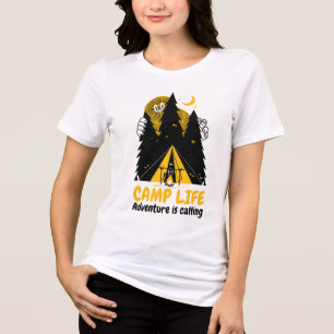 Lustiges Camping-Monster – Camp-Abenteuer Tri-Blend Shirt