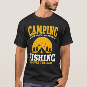 Lustiges Camping- und Angel-Mädchen T-Shirt