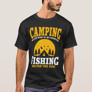 Lustiges Camping- und Angel-Mädchen T-Shirt