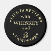 lustiges Camping und Whiskey-Sprichwort Magnet (Vorne)