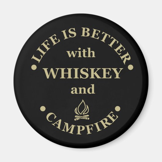 lustiges Camping und Whiskey-Sprichwort Magnet (Vorne)