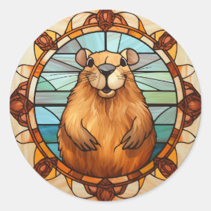 Lustiges Capybara, Capybara Liebhaber Runder Aufkleber