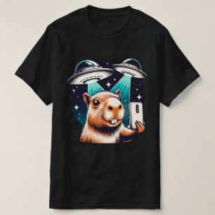 Lustiges Capybara , Capybara Selfie mit UFOs T-Shirt
