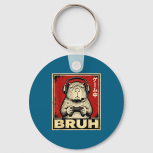 Lustiges Capybara-Gamer-Bruh-Grafik-T-Shirt für Mä Schlüsselanhänger