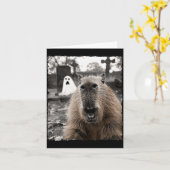 Lustiges Capybara-Halloween-Kostüm Karte (Gelbe Blume)