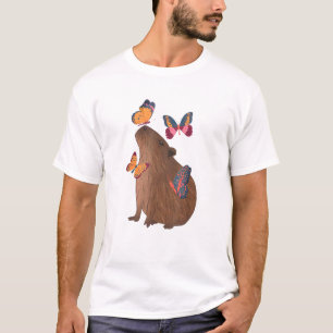 Lustiges Capybara mit Schmetterling – Süßes Nageti T-Shirt