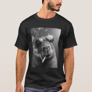 Lustiges Capybara raucht Zigarette Fotoautomaten-M T-Shirt