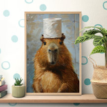 Lustiges Capybara-Toilettenpapierposter