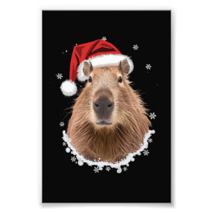 Lustiges Capybara-Weihnachten  Fotodruck