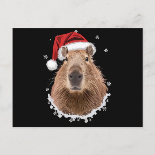 Lustiges Capybara-Weihnachten Postkarte (Vorderseite)