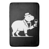 Lustiges Capybara-Weinglas Minimalist Modern Badematte (Vorderseite Vertikal)