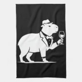 Lustiges Capybara-Weinglas Minimalist Modern Geschirrtuch (Vertikal)