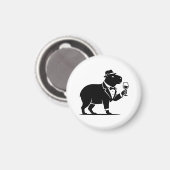 Lustiges Capybara-Weinglas Minimalist Modern Magnet (Vorderseite/Rückseite)